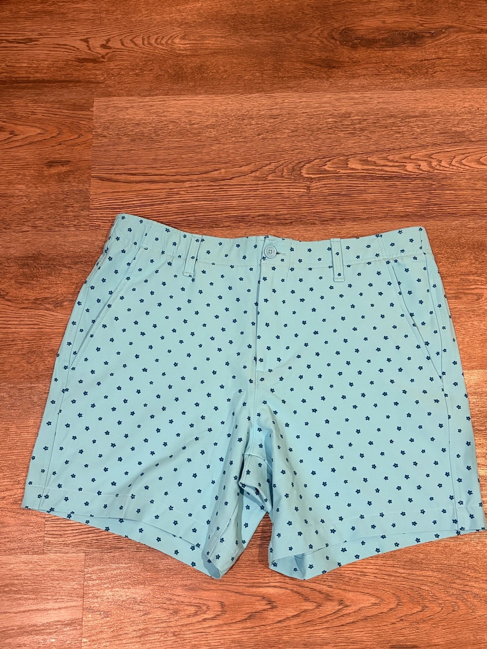 Under Armour Men's Light Aqua Shorts with Navy Dot Print